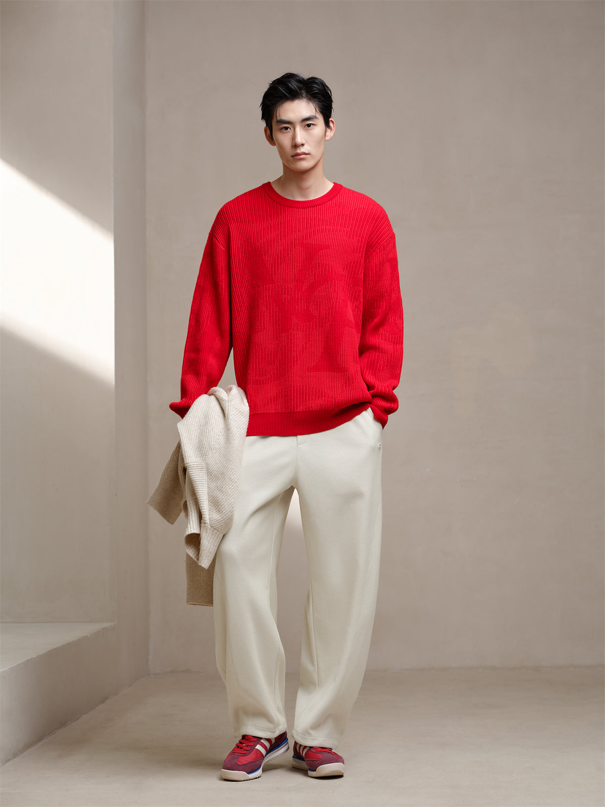 Men's Letter Jacquard Pullover