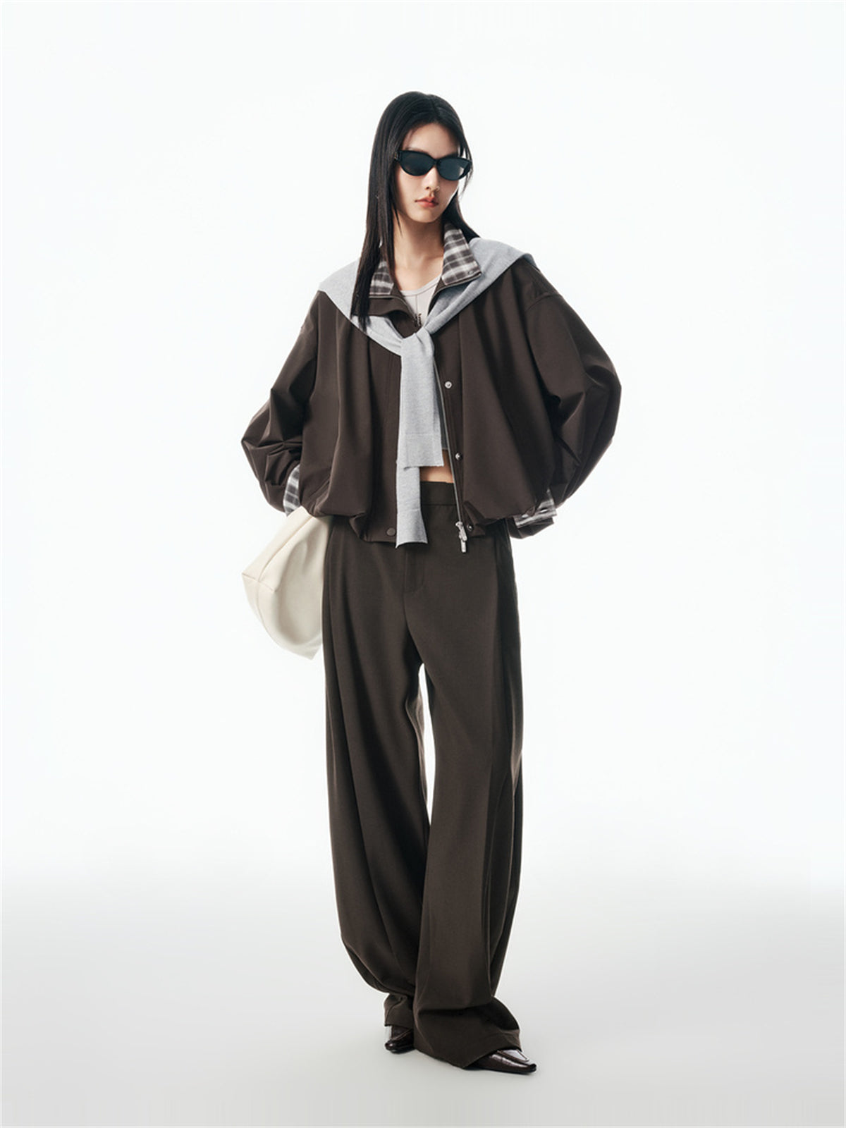 Women's Cropped Jacket with Tulip Hem
