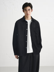 Men's Relaxed-Fit Mercerized Denim Shirt