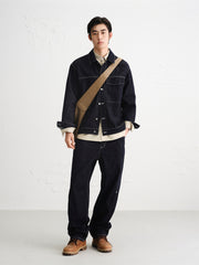 Men's Cotton Straight-Leg Jeans with Contrast Topstitching