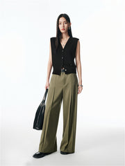 Women's Pleated High-Waisted Trousers