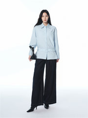 Women's Contrast-Stitched Wide-Leg Jeans