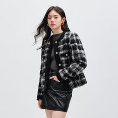 Women's Vintage Plaid Texture Jacket