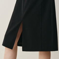 Women's Front-Slit Midi Skirt