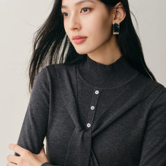 Women's Mock-Neck Pullover Sweater