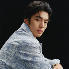 Men's Jacquard Denim Padded Jacket