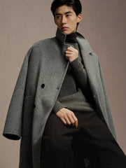 Men's Double-Breasted Pocket Wool Coat