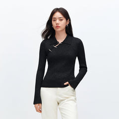 Women's Chinese Style Skinny Knit Pullover