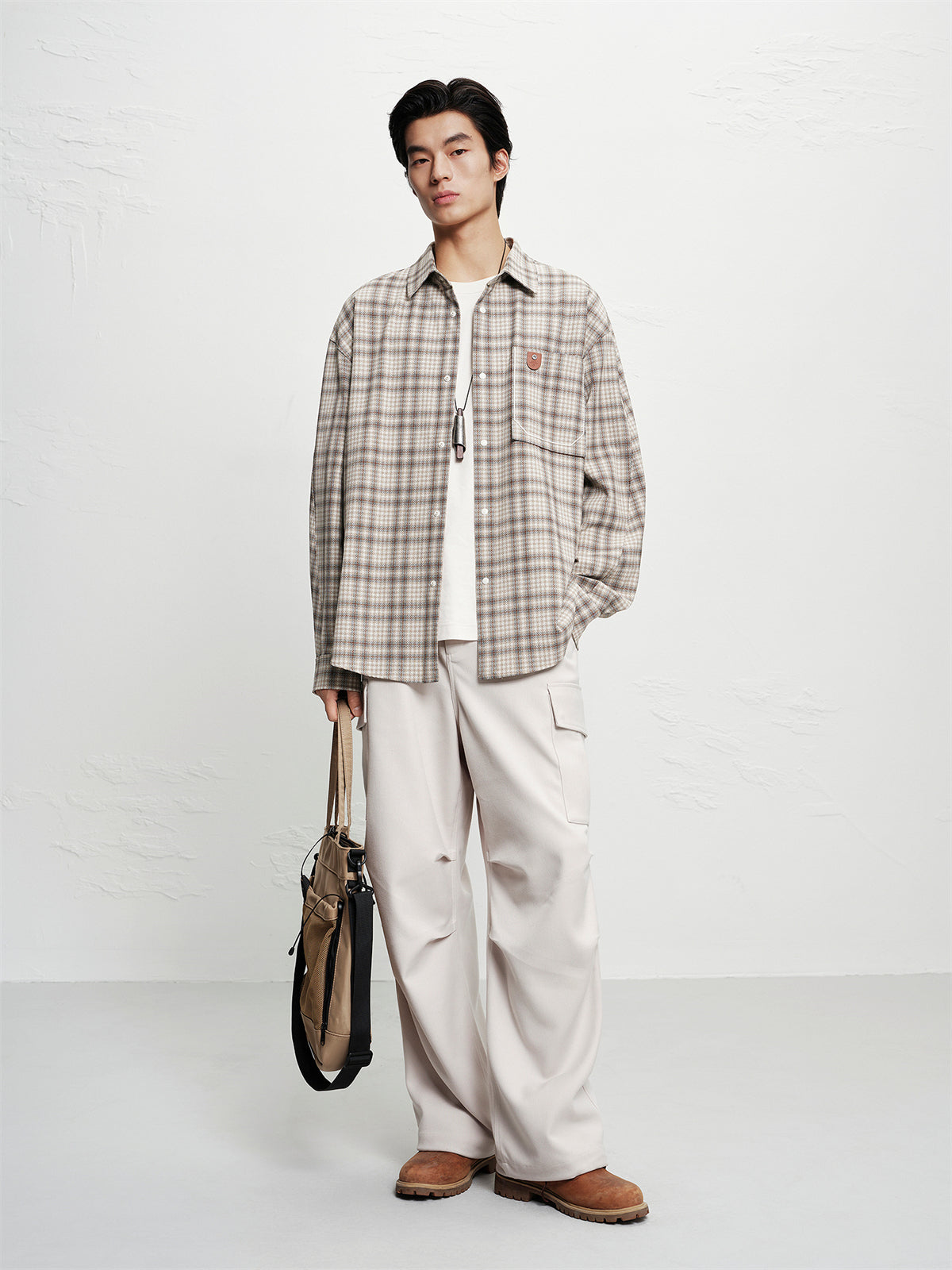 Men's Relaxed Plaid Long-Sleeve Shirt