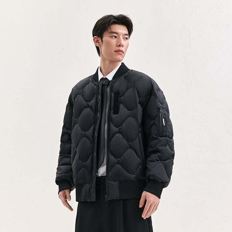 Men's Quilted Baseball Puffer Jacket