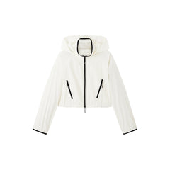 Women's Cropped Hooded Windbreaker Jacket