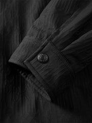 Men's Allover Black Tonal Jacquard Down Jacket