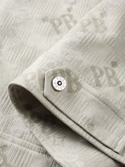 Men's Allover Letter Jacquard Jacket