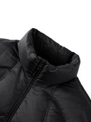 Men's Casual Black Textured Down Jacket