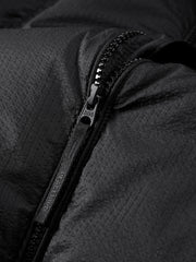 Men's Casual Black Textured Down Jacket