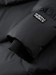 Men's Casual Black Mid-Length Cold-Weather Down Jacket