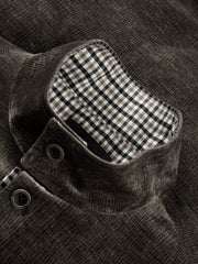 Men's Casual Vintage Textured Plaid-Lined Jacket