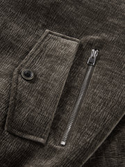 Men's Casual Vintage Textured Plaid-Lined Jacket