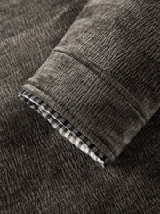 Men's Casual Vintage Textured Plaid-Lined Jacket