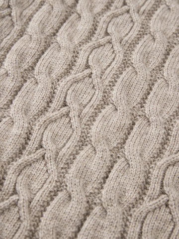 Men's Casual Stand-Collar Cable-Knit Textured Sweater