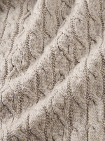 Men's Casual Stand-Collar Cable-Knit Textured Sweater