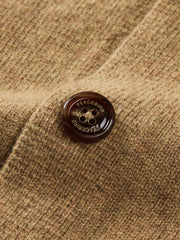 Men's Casual Earth-Tone Pure Wool Knit Cardigan