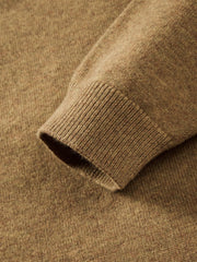 Men's Casual Earth-Tone Pure Wool Knit Cardigan