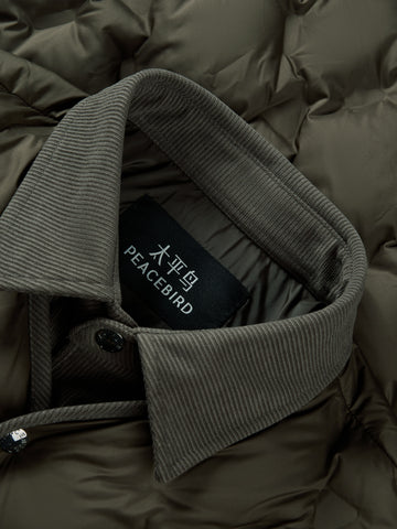 Men's Casual Shirt-Style Faux-Layer Goose Down Jacket