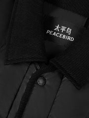 Men's Casual PU Leather Panel-Collar Down Jacket