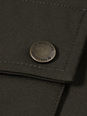 Men's Barn-Style Contrast-Collar Utility Jacket-Style Down Jacket