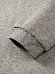 Men's Casual Grey Henley Neck Faux Two-Piece Sweatshirt