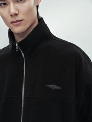 Men's Casual Black Stand Collar Jacket