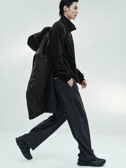 Men's Casual Black Mid-Length Cold-Weather Down Jacket