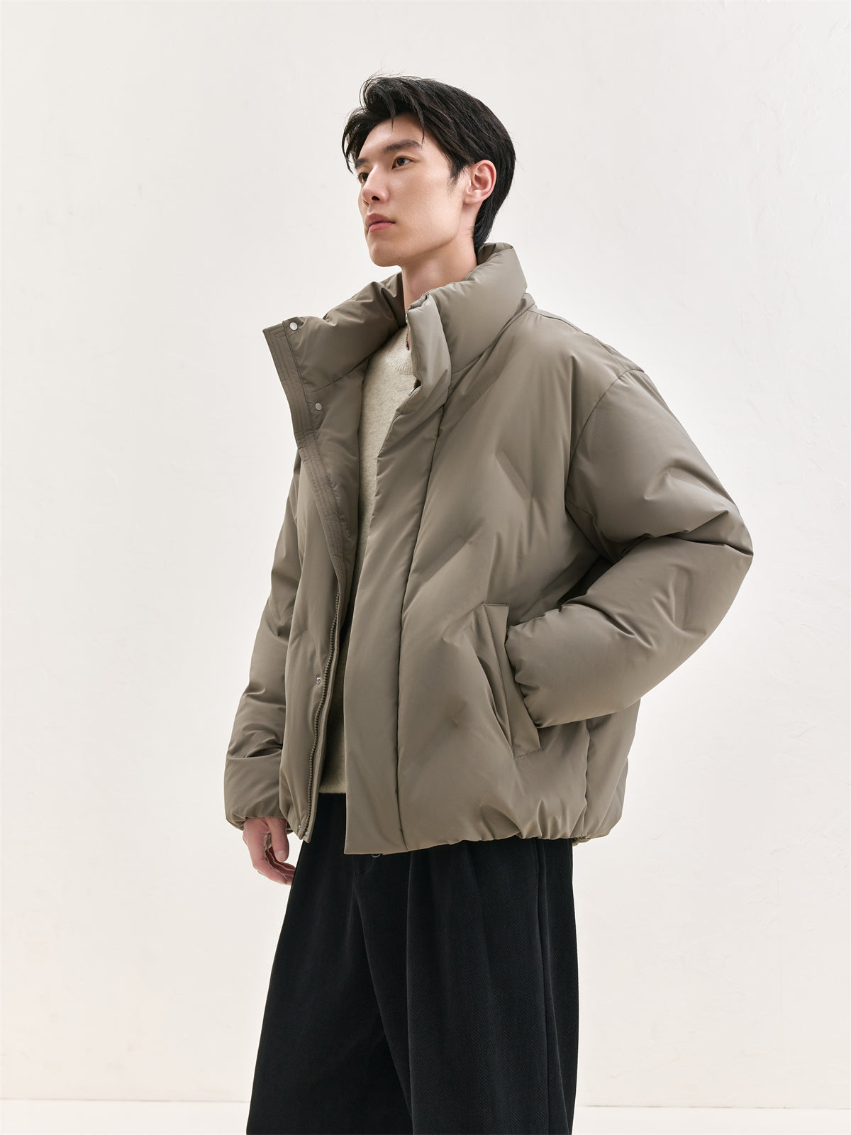 Men's Letter Embossing Puffer Jacket