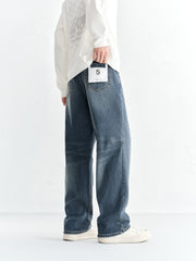 Men's Elastic-Waist Straight Jeans