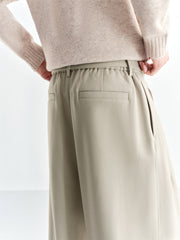Men's Fleece-Lined Wide-Leg Suit Pants with Belt