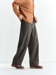 Men's Solid Wide-Leg Casual Pants