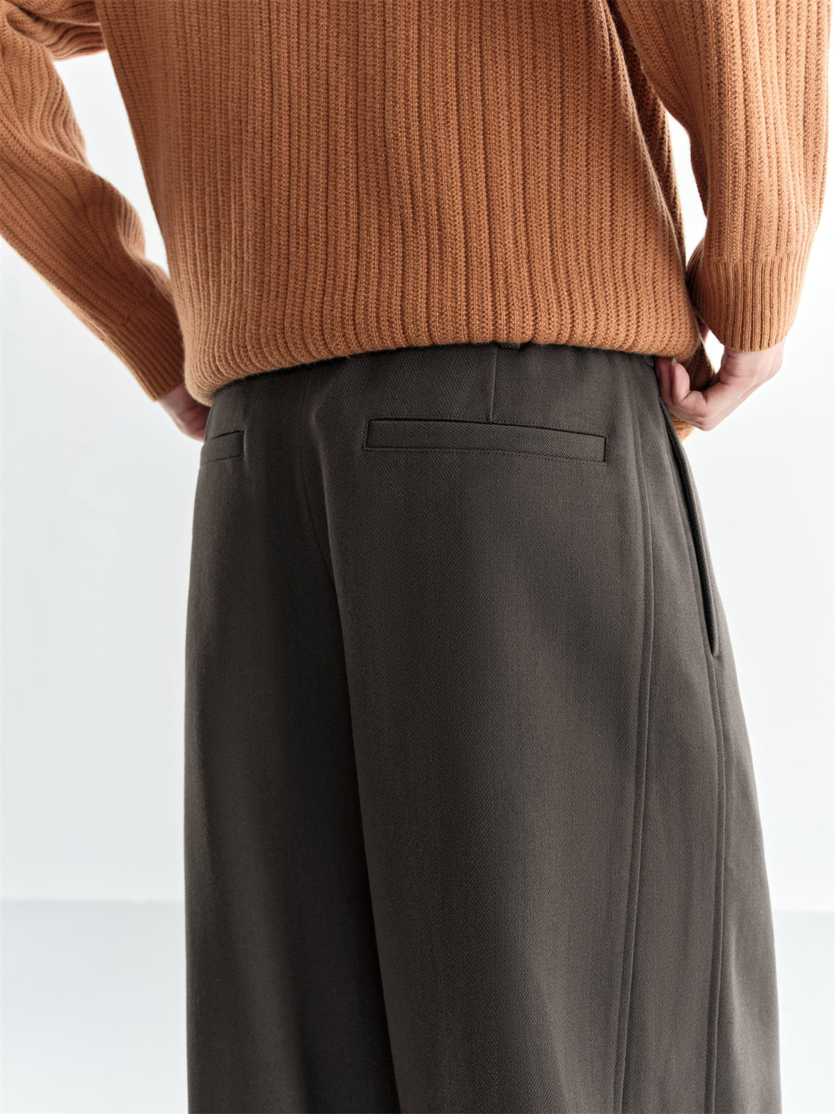 Men's Solid Wide-Leg Casual Pants