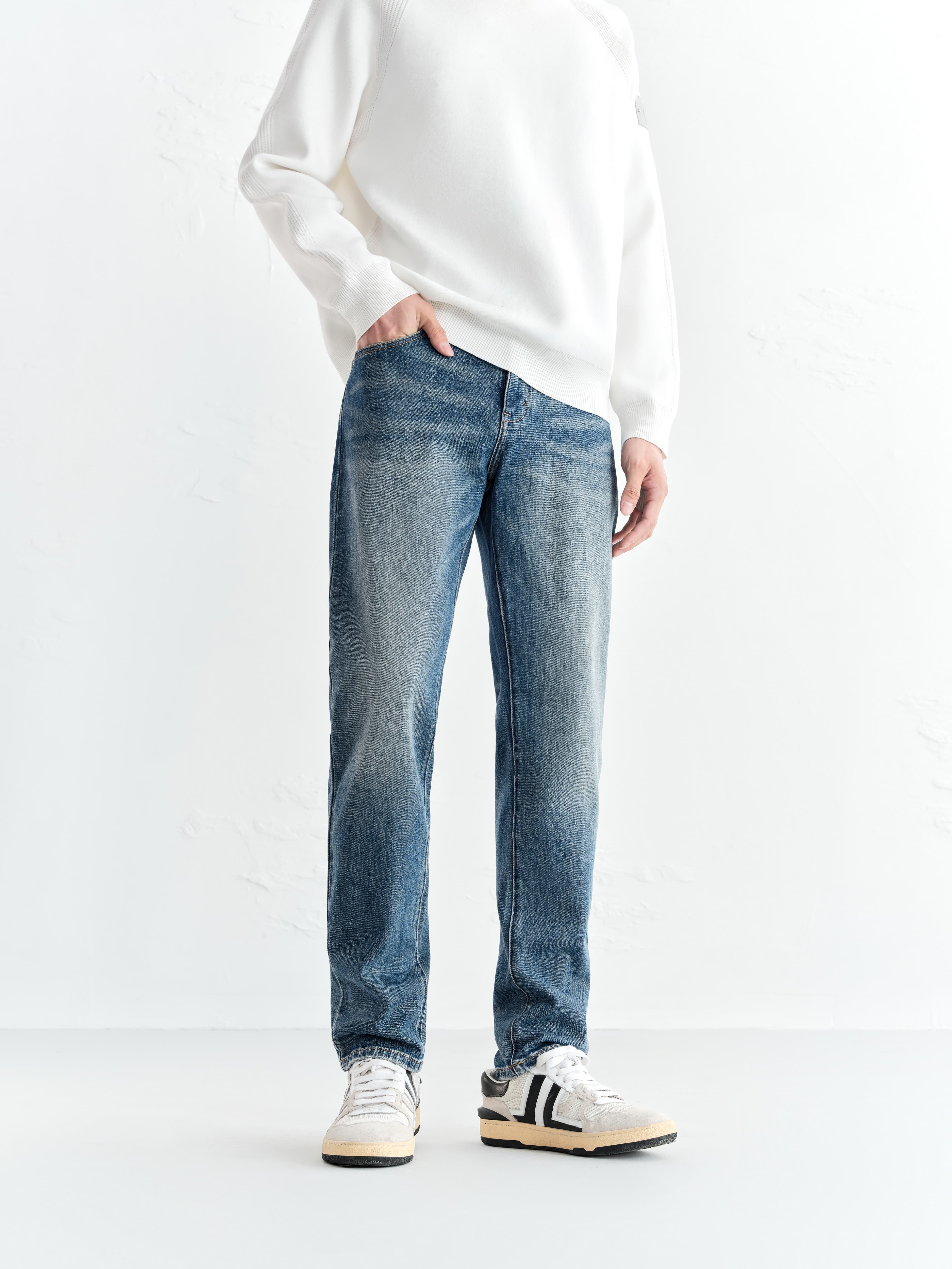 Men's Warm Washed Slim Jeans