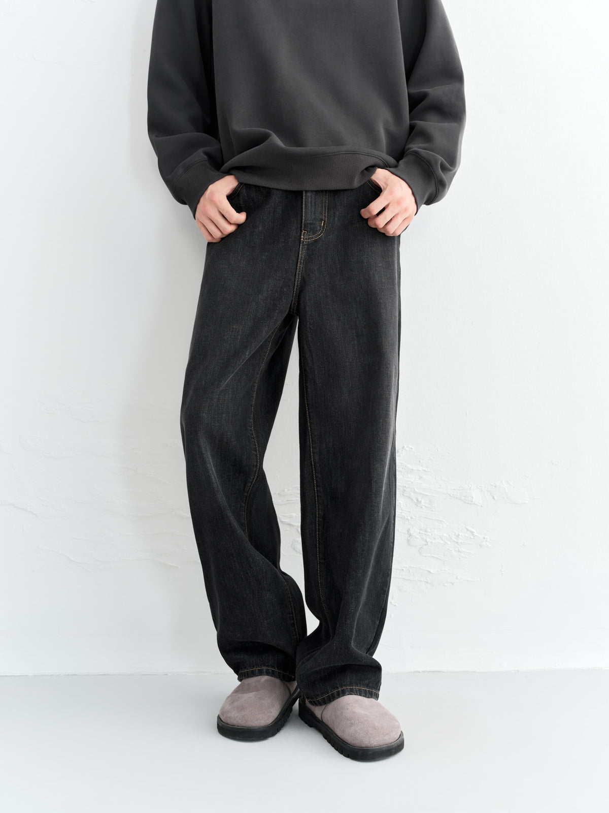 Men's Ombre Cotton-Blend Wide-Leg Jeans