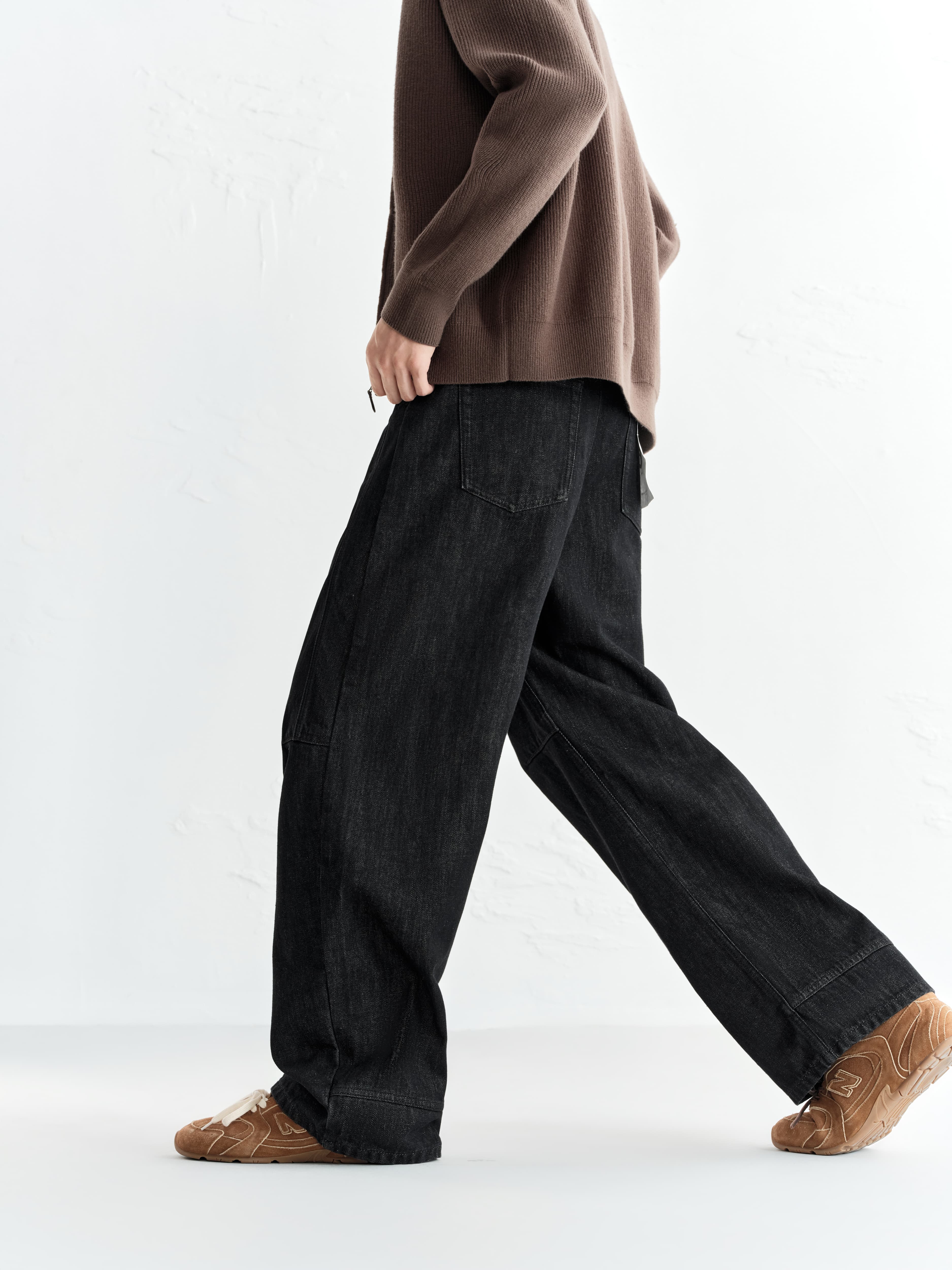 Men's Raw Indigo Washed Wide-Leg Jeans