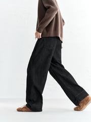Men's Raw Indigo Washed Wide-Leg Jeans