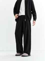 Men's Side Jacquard-Panel Straight-Leg Pants