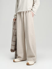 Men's Casual Solid Drawstring Elastic-Waist Brushed-Soft Pants