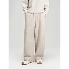 Men's Casual Solid Drawstring Elastic-Waist Brushed-Soft Pants