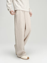 Men's Casual Solid Drawstring Elastic-Waist Brushed-Soft Pants
