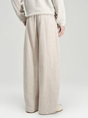 Men's Casual Solid Drawstring Elastic-Waist Brushed-Soft Pants
