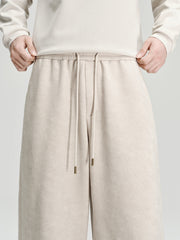 Men's Casual Solid Drawstring Elastic-Waist Brushed-Soft Pants