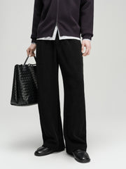 Men's Casual Solid Drawstring Elastic-Waist Brushed-Soft Pants