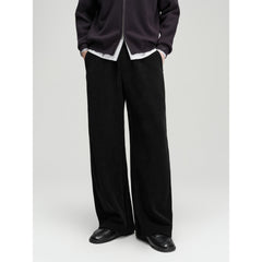 Men's Casual Solid Drawstring Elastic-Waist Brushed-Soft Pants